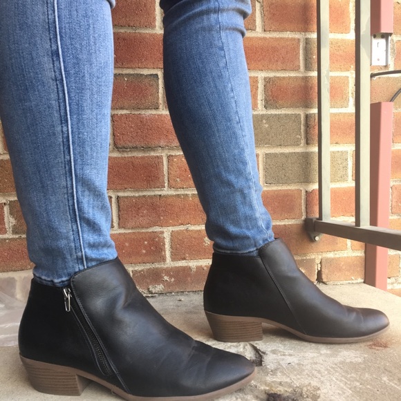 Size 12 Black Ankle Booties Low Heel 